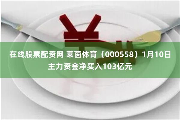 在线股票配资网 莱茵体育（000558）1月10日主力资金净买入103亿元